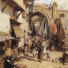 Scène de rue de Jaffa 70×60 cm