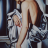 Femmes en robe grise 80×100 Cm